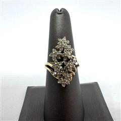 10K 417 Yellow Gold 5.2G 0.53ctw Diamond Cluster Ring Size: 7!